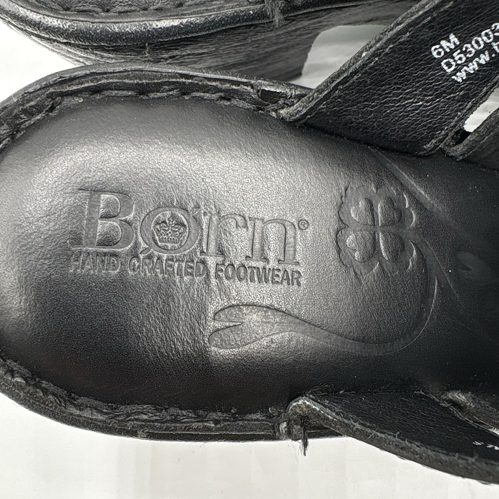 BORN Clog Women's Size 6 Black Leather Slip On Comfort Shoes NWOB - Picture 3 of 10